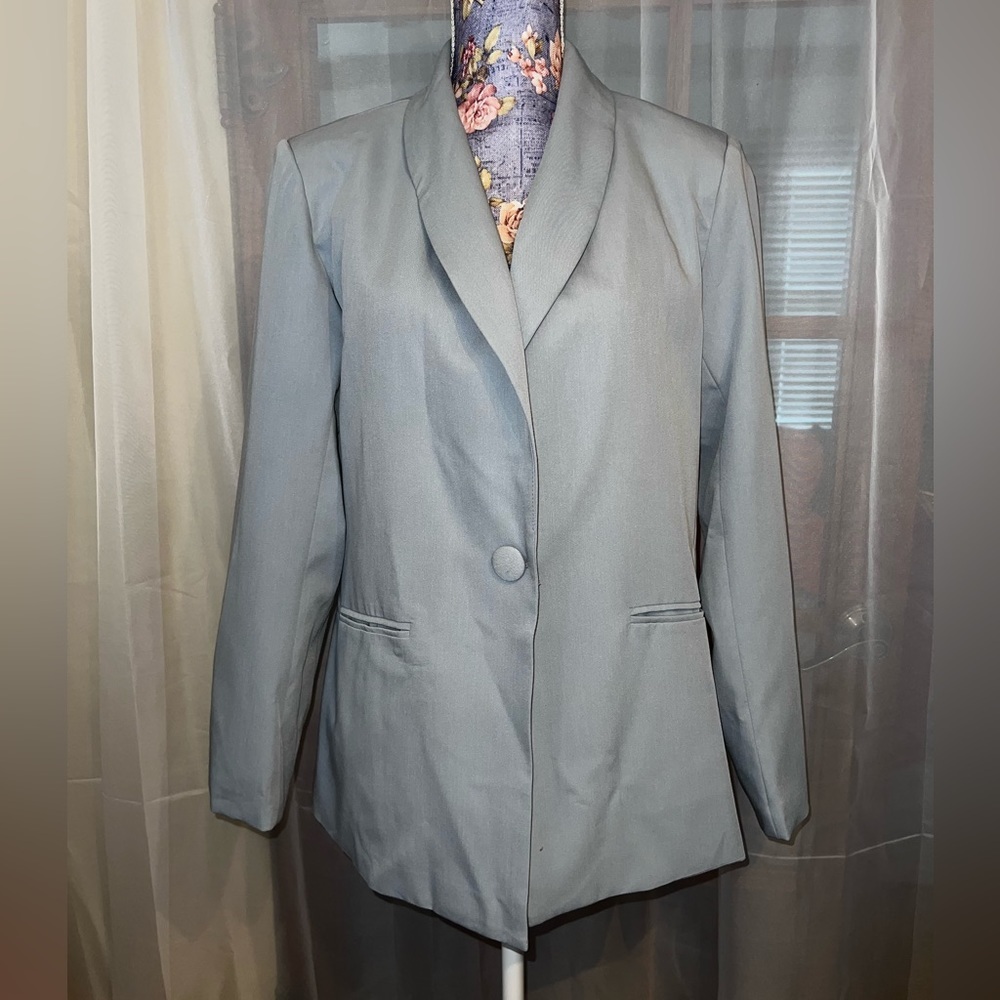 Dusty Blue Grey Gray Blazer New